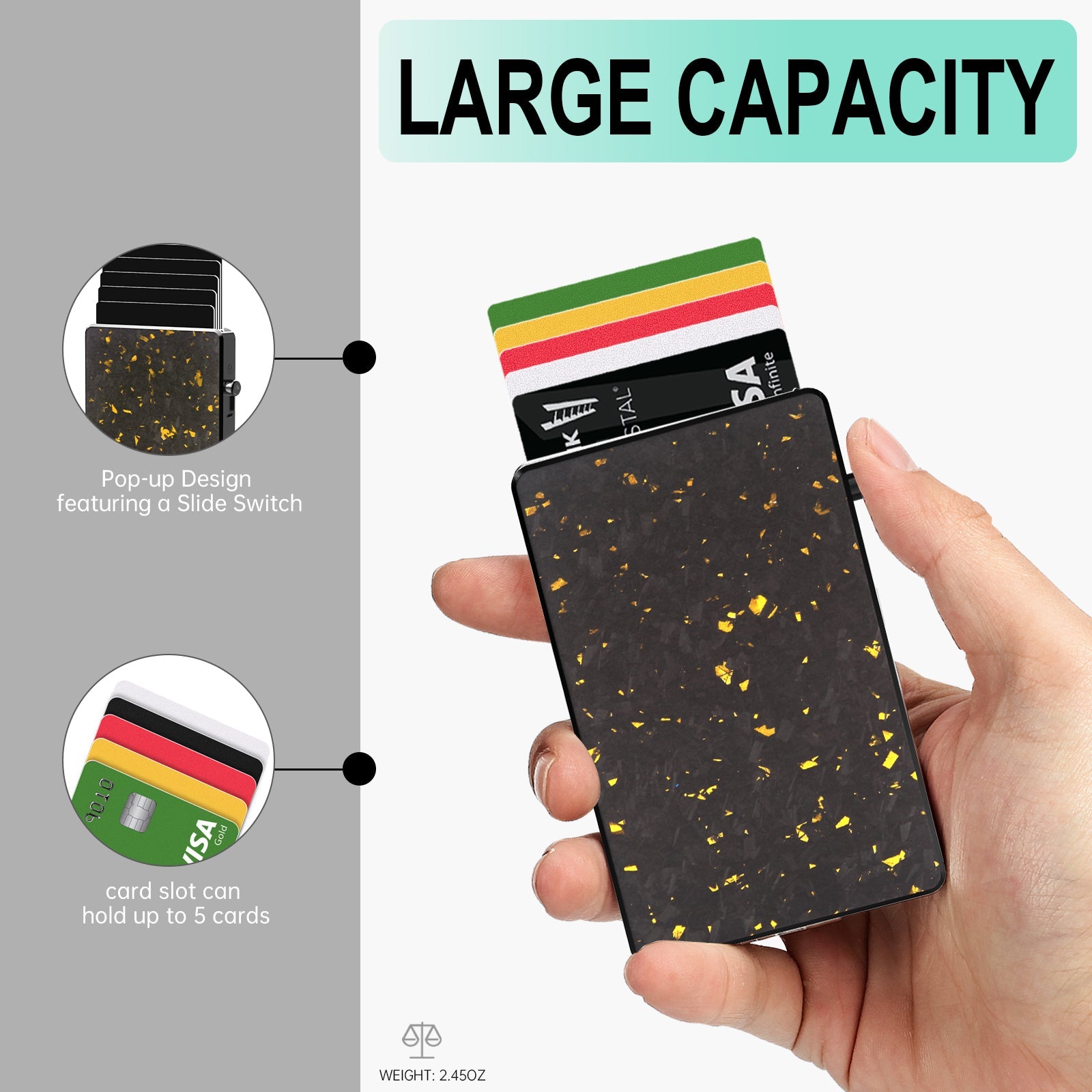 TOYFID Best Mens Forged Carbon Fiber Wallet with Airtag Holder & Expansion Board - Triassure